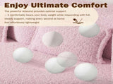Modern Floor Sofa with 2 Pillows,Convertible Teddy Fabric Foam-Filled Sleeper Sofa Bed,15" Twin Size 21223592