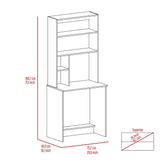 Computer Hutch Desk, Lower Shelf, Four Shelves, Black B097133217