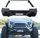 X Style Front Bumper with Winch Plate Compatible with Wrangler JK Heavy Duty Black W2801P208504