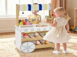 2-in-1 Wooden Grocery Store & Ice Cream Cart Playset with Accessories 95834899