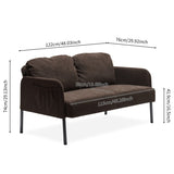 Brown 2 Seater Polyester Fabric Sofa, Modern Loveseat Sofa, Comfy Small Couches for Small Space W1164P239079