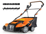 Corded Electric Lawn Dethatcher with 16-Inch Cutting Width, Wear-Resistant Wheels & Large Removable 14929861