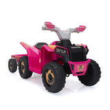 6V Kids Electric ATV, Toddler Ride on Car with Trailer, Music, Bluetooth Power Display for Boys W2181P160390