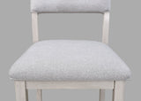 2pc White Light Gray Upholstered chairs Dining Room Wooden Solid Wood Furniture B011P315728