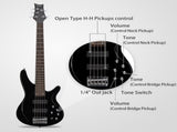 44 Inch GIB 5 String H-H Pickup Laurel Wood Fingerboard Electric Bass Guitar 40685805