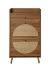 ZUN Rattan, Allen 2 door 1 drawer cabinet, shoe rack, double layer, suitable for entrance W688141533