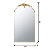 ZUN 24" x 42" Arched Wall Mirror with Gold Metal Frame, Wall Mirror for Living Room Bedroom Hallway W2078135195