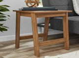 Small Square Wood Side Table, Walnut Finish 62696251