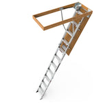 ZUN Household Aluminum Alloy Manual Lifting Attic Ladder Folding Loft Stairs 7-10ft W1343137360