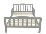Wooden Baby Toddler Bed Children Bedroom Furniture with Safety Guardrails Gray 84460377