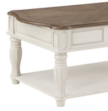 ZUN Oak and Antique White Coffee Table with Lift Top B062P209078