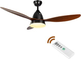 ZUN 52-inch Ceiling Fan with LED Light and Remote Control, 3-Speed Modes, 2 Rotating Modes, Timer W1134P230322