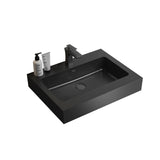 BB02-24-109, Integrated engineered quartz basin WITHOUT drain and faucet, matt black color W1865107120
