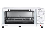 4 Slice Countertop Toaster Oven with 3 Settings, Includes Baking Rack and Pan, Arctic White, New 97746124