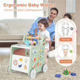 6-in-1 Wooden Baby Stroller with Play Kitchen 83152890