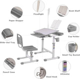 Desk for Kids Desk and Chair Set Kids Art Desk Drafting Table Desk Set with Adjustable Height, T3060P269056