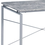 ZUN Grey and Silver Writing Desk with Metal Sled Base B062P184549