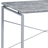 Grey and Silver Writing Desk with Metal Sled Base B062P184549