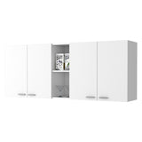 ZUN Menlo 59-inch Four Swing Doors Wall Cabinet White B06280516