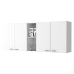 ZUN Winslow 150" Wall Cabinet, Four Doors, Two Divisions, Two Shelves B128P148845