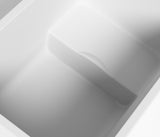 43" Acrylic Freestanding Bathtub with seat Spacious rectangle Shape, Gloss White Finish, Chrome W1675P225124