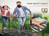 6ft Decorative Metal Garden Bridge Arch Footbridge with Safety Side Rails for Backyard Use 76412848