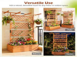 72" Raised Garden Bed with Lattice Trellis, 4.8 Cu.Ft Fir Wood Planter Box with Drainage Holes for 95390124