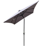 ZUN 10 x 6.5t Rectangular Patio Solar LED Lighted Outdoor Umbrellas with Crank and Push Button Tilt for 64983573