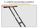 Manual Snow Pusher 36x18in with H-Handle, Blue Iron Blade, Black Handle, Blue Wheels, Snow Plow 33234706