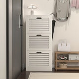 Wooden Shoe Cabinet for Entryway, White Shoe Storage Cabinet with 3 Flip Doors 20.94x9.45x43.11 inch W40935621