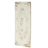 18" x 39.5" Large White Wall Art Panel, Rectangle Wall Sculpture, Wall Dcor for Living Dining W2078130259