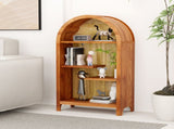 4-Tier Arched Top Freestanding Shelf, Asymmetrical Open Storage Cabinet , Wood Display Shelf for W3123P485377