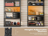 5-Tier Heavy Duty Black Garage Shelving Unit, 72" H x 36" W x 18" D 2200 LBS Load Capacity Boltless 34683830