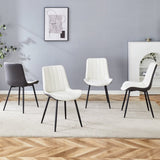Extended Seat Cushion PU Dining Chair Set - Four Pieces.Smooth line design.Can integrate well into W1151P245711