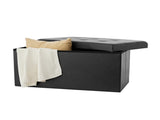30" Collapsible Storage Ottoman, Black 19154886