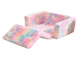 Glow-in-the-Dark Kids Foldable Sofa Bed All-Sponge Single Chaise Lounge Pink Unicorn Flannel 11822891