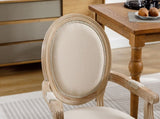French Style Solid Wood Dining Chair,Set of 2,Cream W1622123549