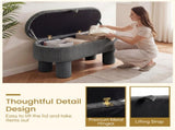Gray 42 Inch Corduroy Storage Bench, Plush Foam Cushion & Hidden Compartment, 400LBS Seat Weight 51915597