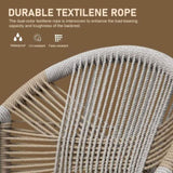 Bar Stools Set of 2 with Arm and Backrest, Outdoor Counter Height Bar Chairs with Cushion, Aluminum W1859P197313