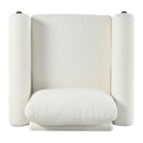 Oversized Accent Chair, Upholstered Living Room Chairs Single Sofa Chair with Walnut Legs, Curved N765P189679W