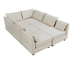 ZUN Modern Large U-Shape Modular Sectional Sofa, Convertible Sofa Bed with Reversible Chaise for Living 36596364