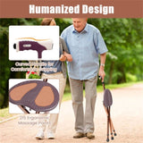 Folding Seat Cane 5-Level Height Adjust, LED Light, Anti-Slip Pads, Aluminum Alloy, Bonus 81097727