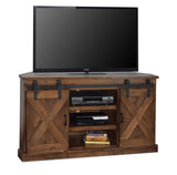 ZUN 56 inch Corner TV Stand for TVs up to 60 inches, No Assembly Required, Aged Whiskey Finish B108P160154