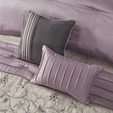 Embroidered 7 Piece Comforter Set Purple Queen B03596941
