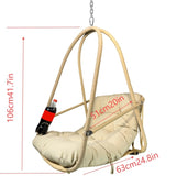 Swing Egg Chair with Stand Indoor Outdoor Wicker Rattan Patio Basket Hanging Chair with C Type W2707P296437