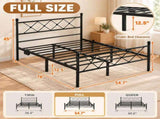 82.7"54" Full Metal Platform Bed Frame, X-Design Headboard & Footboard with LED Lights, USB & 81340836