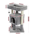 ZUN Modern Small Cat Tree Cat Tower with Sisal Scratching Post, Cozy Condo, Top Perch and Dangling Ball 75440941