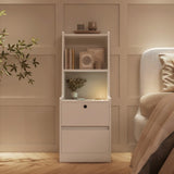 Nightstand with Charging Station, Smart Nightstand with Night Light, Modern Night Stand with W1321120064