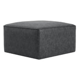 Square PU Leather Ottoman,Black N757P180768B