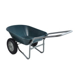 ZUN wheel barrow Two wheeled trolley for green garden 15 inch pneumatic wheel WB1001GN W22770787